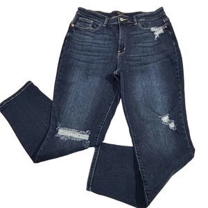 Judy Blue Jeans Boyfriend Fit Womens 13/31 Distressed Stretch Denim JB82…